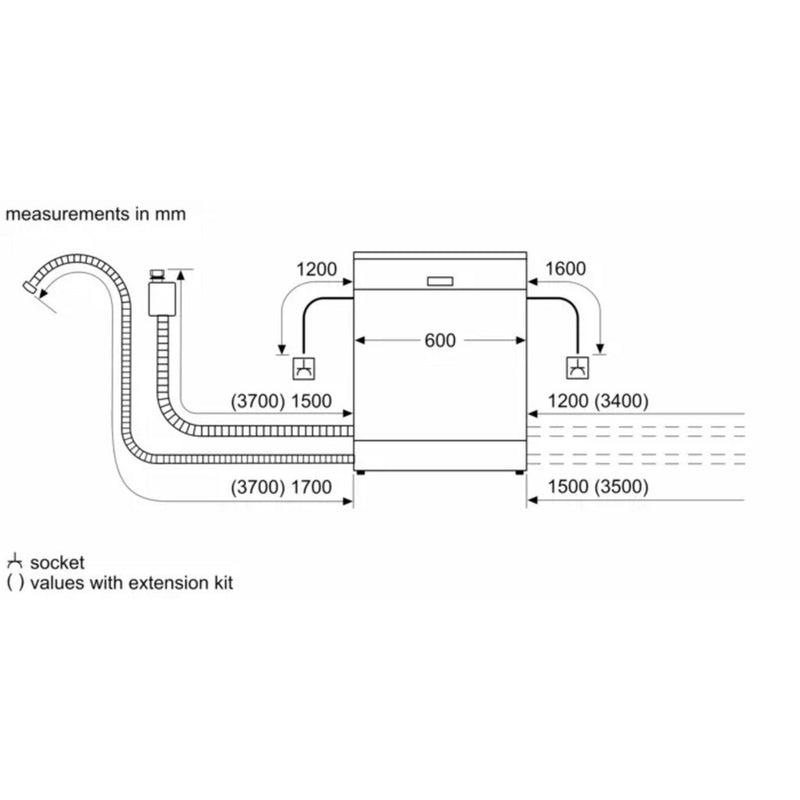 BOSCH SEMI-INTEGRATED DISHWASHER SERIES 2 SMI2ITS33E (STAINLESS STEEL) - EXCLUDE INSTALLATION