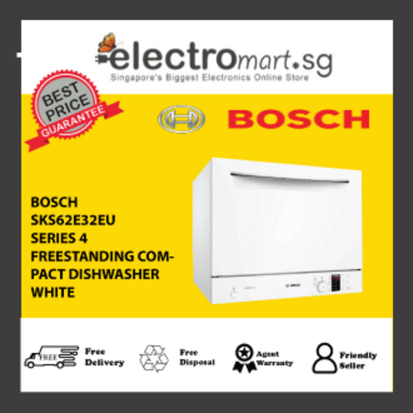 BOSCH SKS62E32EU SERIES 4  FREESTANDING COMPACT DISHWASHER, WHITE