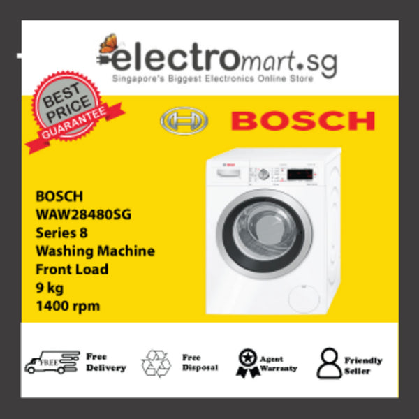 BOSCH WAW28480SG Series 8 Washing machine, front loader 9 kg 1400 rpm