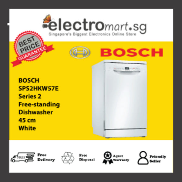 BOSCH SPS2HKW57E Series 2 Free-standing dishwasher 45 cm White