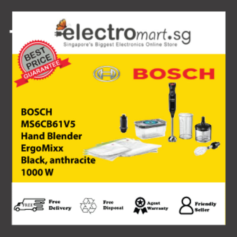 BOSCH MS6 CB61V5 Hand Blender ErgoMixx 1000W Black Anthracite