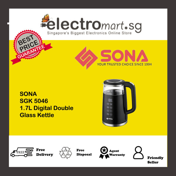 SONA SGK 5046 1.7L Digital Double  Glass Kettle