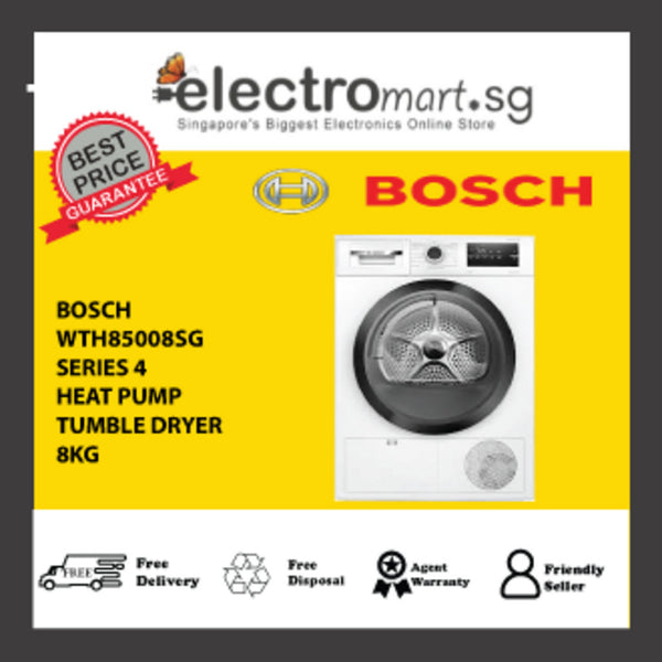 BOSCH WTH85008SG Series 4 Heat pump tumble dryer 8 kg