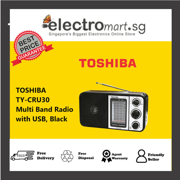 TOSHIBA TY-CRU30 Multi Band Radio with USB, Black