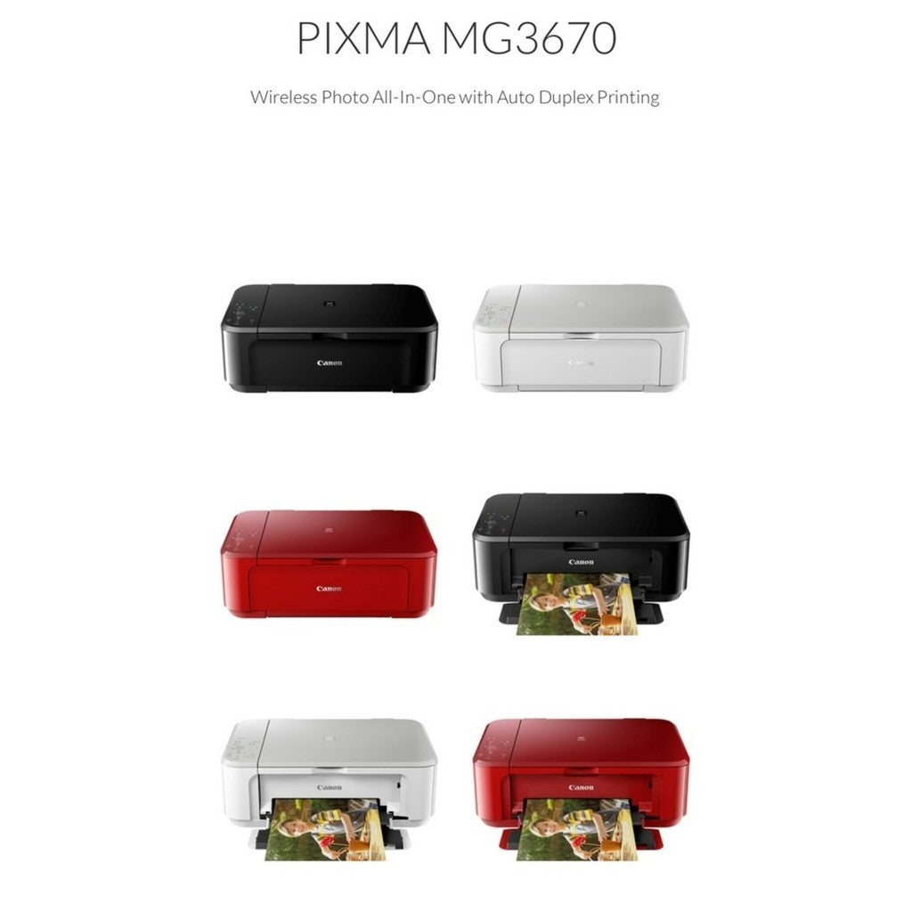 CANON MG3670 ASA Wireless Photo  All-In-One with  Auto Duplex Printing