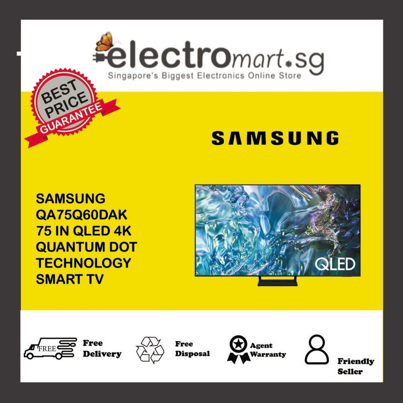 SAMSUNG QA75Q60DAK  75 IN QLED 4K QUANTUM DOT  TECHNOLOGY  SMART TV