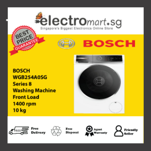 BOSCH WGB254A0SG Series 8 Washing machine, front loader 10 kg 1400 rpm