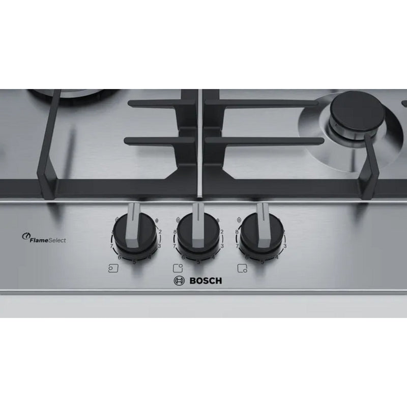 BOSCH 60CM 3 BURNER GAS HOB SERIES 6 PCC6A5B90K (STAINLESS STEEL) - EXCLUDE INSTALLATION