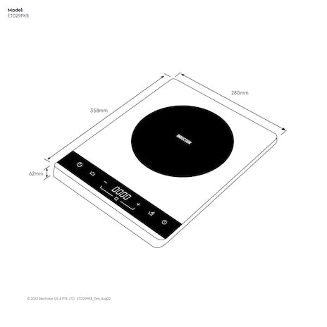 ELECTROLUX ETD29PKB 30cm UltimateTaste 500 freestanding induction hob with 1 cooking zones