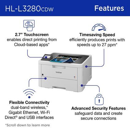 BROTHER  HL-L3280CDW Wireless Compact  Digital Color Printer