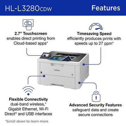 BROTHER  HL-L3280CDW Wireless Compact  Digital Color Printer