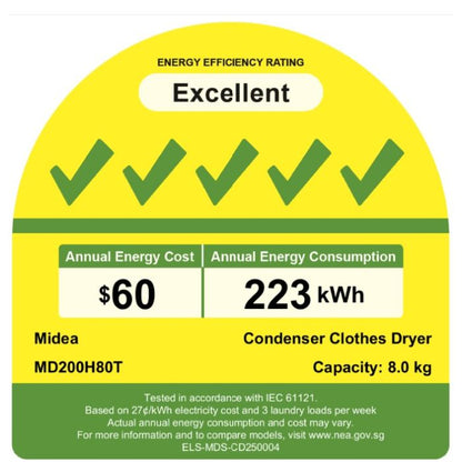 MIDEA MD200H80T Heat Pump Dryer 8kg