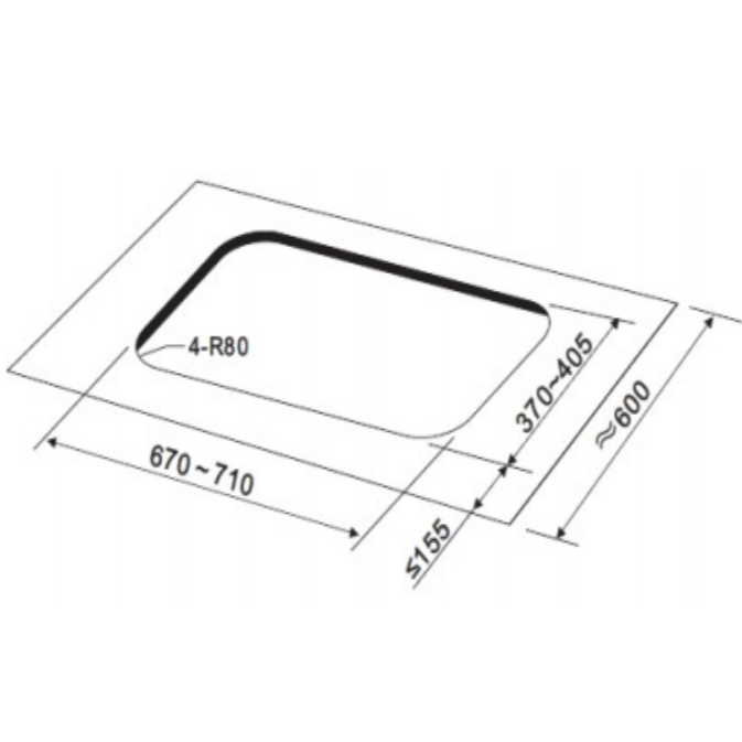 BRANDT TG2282BBP/BBL (Battery Ignition) 2 Burners Gas Hob 80cm