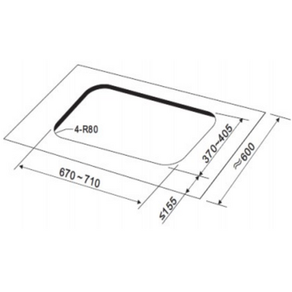 BRANDT TG2283BBP/BBL/BEP/BEL 3 Burners Gas Hob 80cm