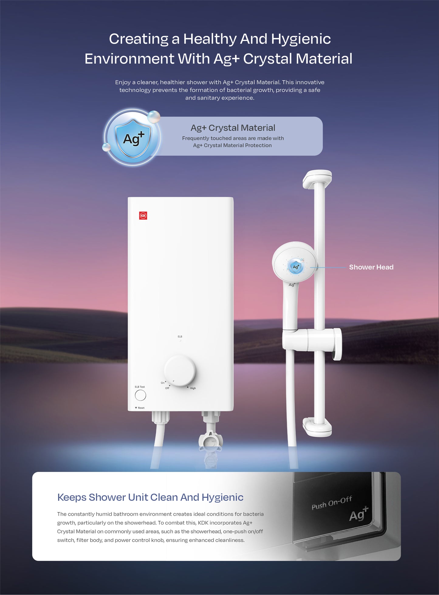 KDK TG3BL1 Instant Water Heater with One Knob Simple Control