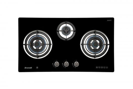BRANDT TG9905BBP/BBL 3 Burners Gas Hob 80cm