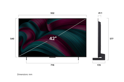 LG OLED42C5PSA OLED evo AI TV C5 144Hz Gaming Mode* Dolby Vision & HDR10 4K UHD