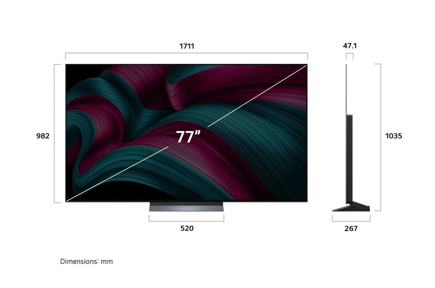 LG OLED77C5PSA OLED evo AI TV C5 144Hz Gaming Mode* Dolby Vision & HDR10 4K UHD 77inc