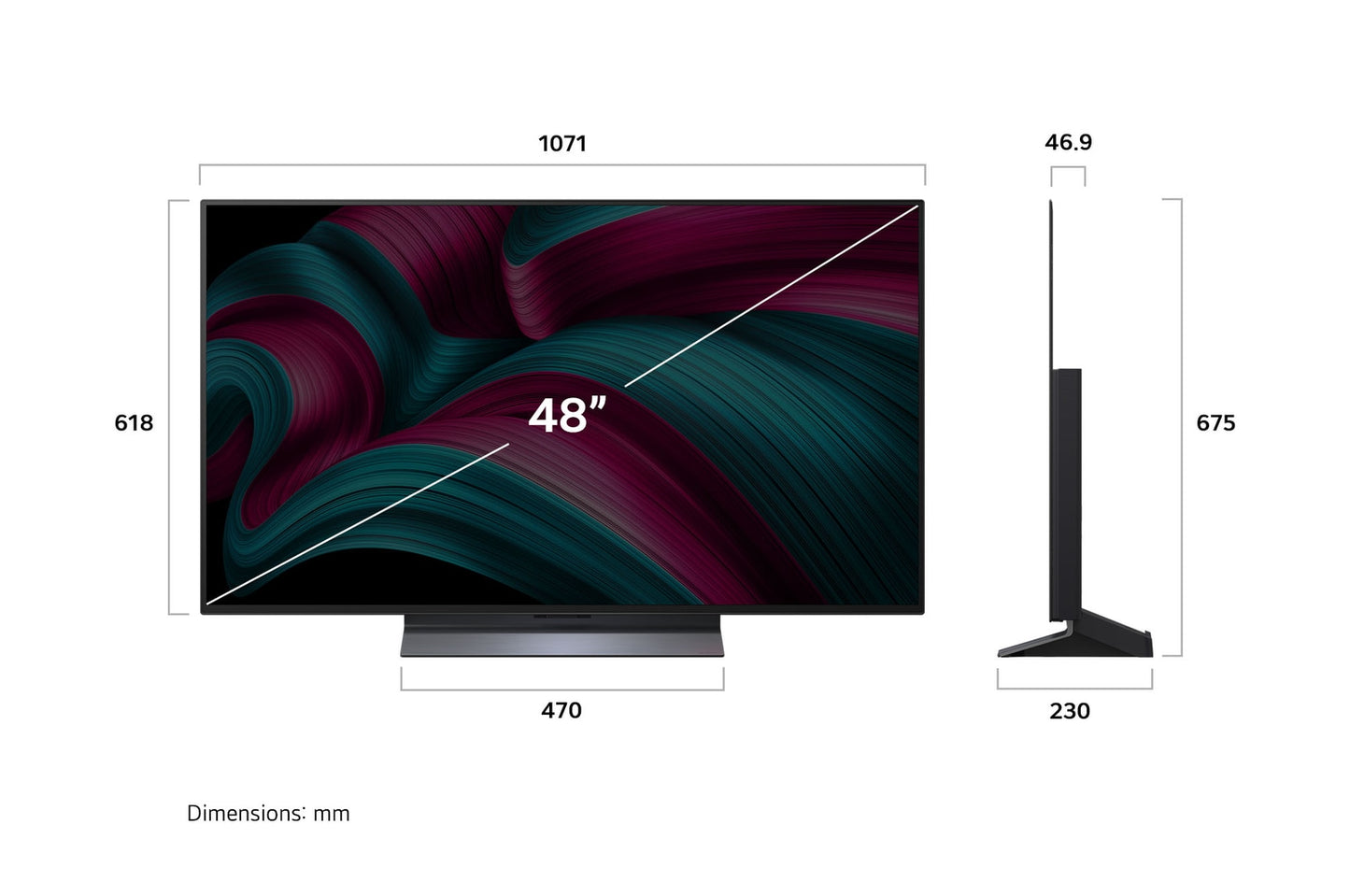 LG OLED48C5PSA OLED evo AI TV C5 144Hz Gaming Mode* Dolby Vision & HDR10 4K UHD 48inch