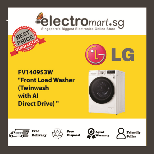 LG 9KG FRONT LOAD WASHING MACHINE AI DIRECTDRIVE™ FV1409S3W (WHITE)