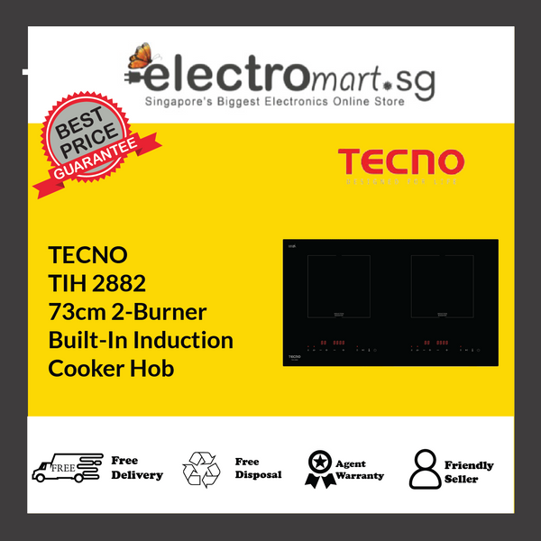 TECNO TIH 2882 73cm 2-Burner  Built-In Induction  Cooker Hob