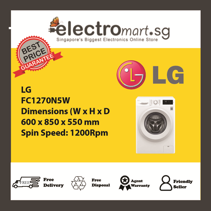 LG FC1270N5W FRONT LOAD WASHER (7KG)