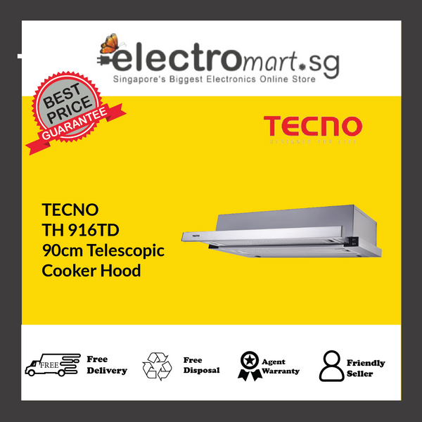 TECNO TH 916TD 90cm Telescopic  Cooker Hood