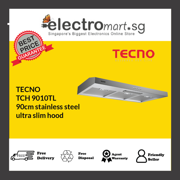 TECNO TCH 9010TL 90cm stainless steel  ultra slim hood