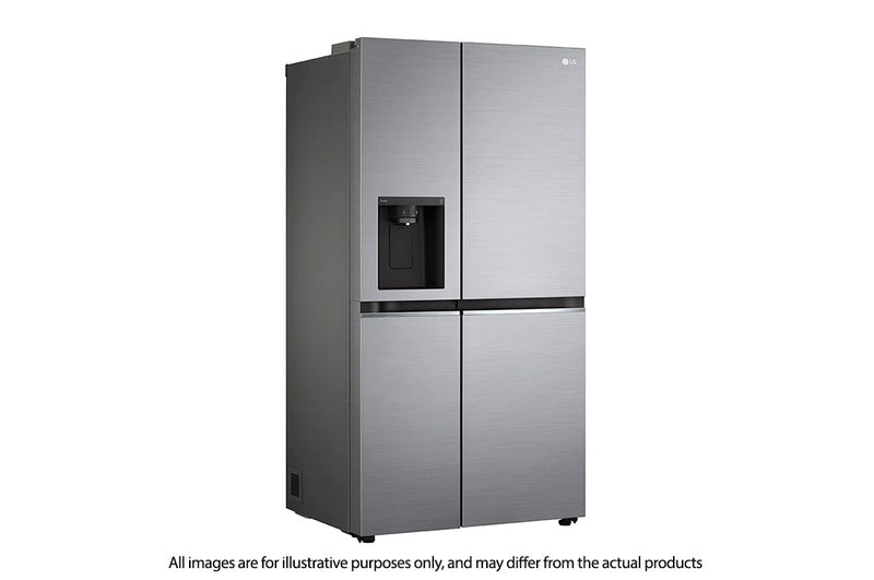 LG  GS-L6172PZ 617L  side-by-side-fridge  with Smart Inverter  Compressor in Platinum  Silver