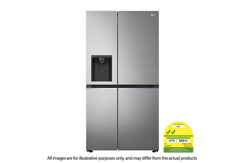 LG  GS-L6172PZ 617L  side-by-side-fridge  with Smart Inverter  Compressor in Platinum  Silver