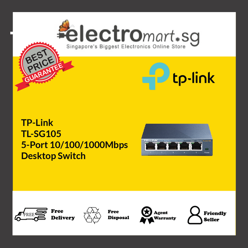 TP-Link TL-SG105 5-Port 10/100/1000Mbps  Desktop Switch