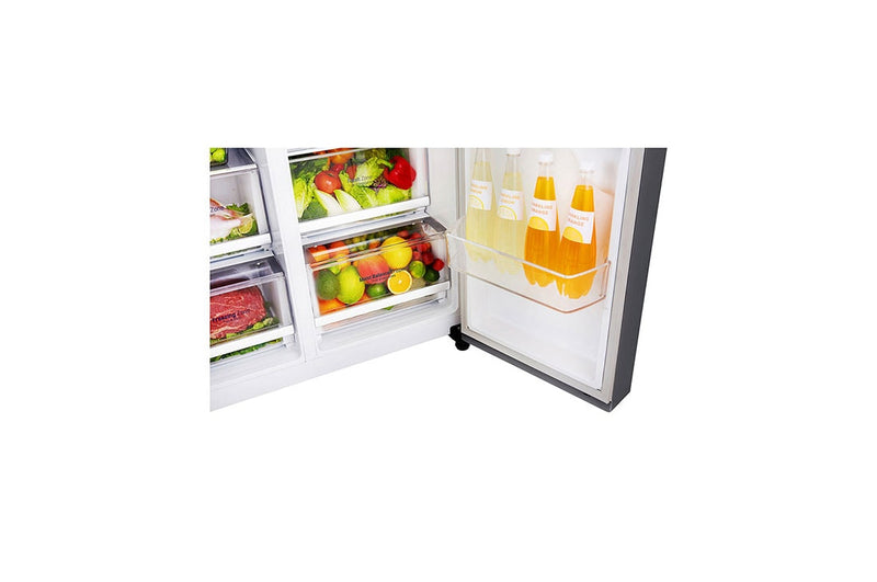 LG  GS-B6263PZ 626L  side-by-side-fridge  with Inverter Linear  Compressor in Platinum  Silver