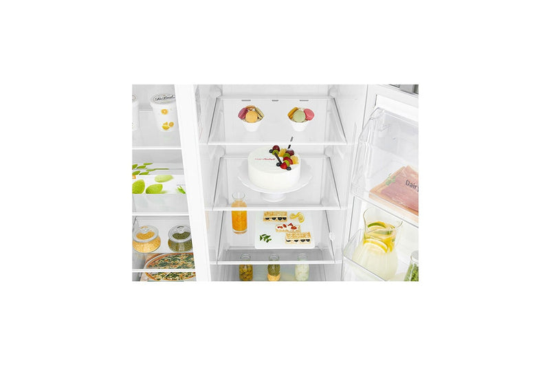 LG  GS-B6263PZ 626L  side-by-side-fridge  with Inverter Linear  Compressor in Platinum  Silver