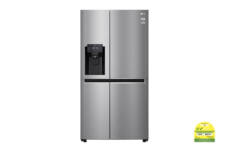 LG  GS-L6012PZ 601L  side-by-side-fridge  with Inverter Linear  Compressor in Platinum  Silver