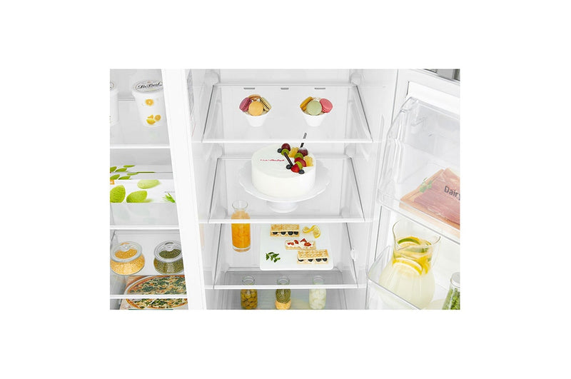 LG  GS-B6269PZ 626L  side-by-side-fridge  with Inverter Linear  Compressor in  Platinum Silver