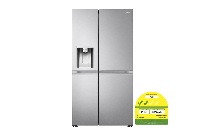 LG  GS-J5982MS 598L  side-by-side-fridge  with Inverter Linear  Compressor in Metal  Sorbet