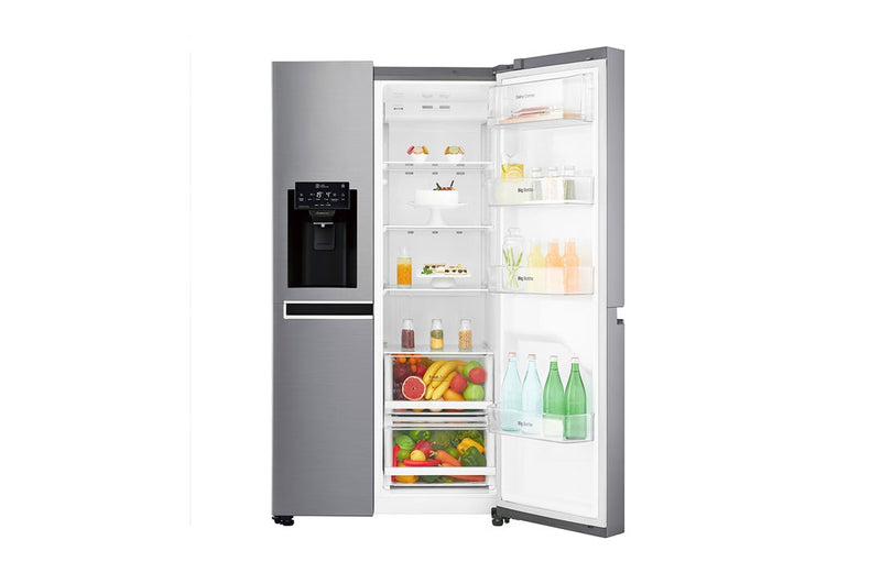 LG  GS-L6013PZ 601L  side-by-side-fridge  with Inverter Linear  Compressor in Platinum  Silver