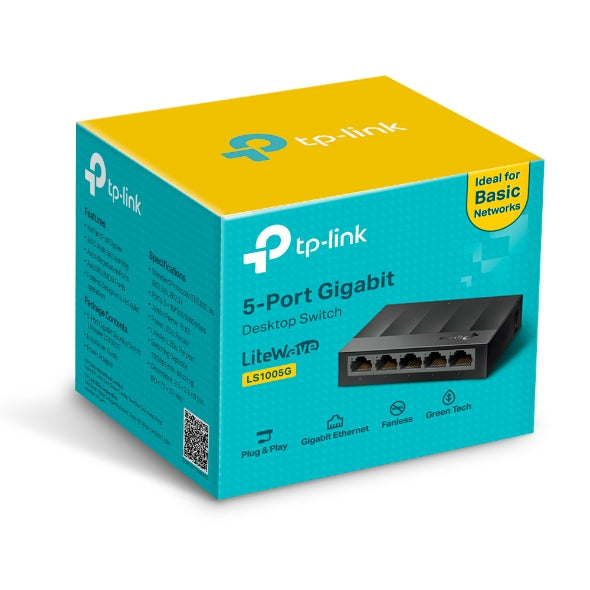 TP-Link LS1005G 5-Port 10/100/1000Mbps  Desktop Network Switch