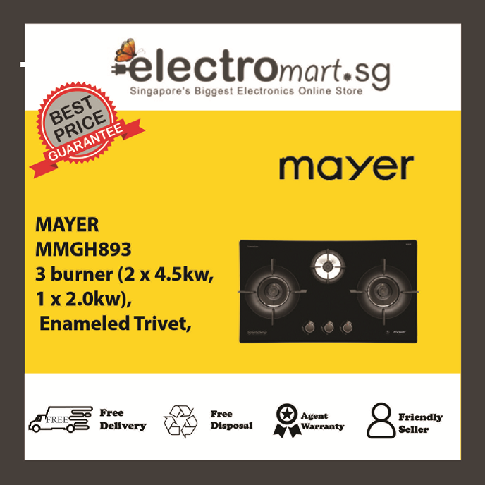 Mayer – 86cm 3 Burner Gas Hob MMGH893