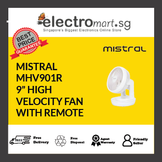 MISTRAL MHV901R 9” HIGH  VELOCITY FAN  WITH REMOTE