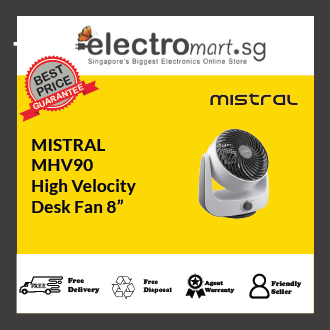 MISTRAL MHV90  High Velocity  Desk Fan 8”
