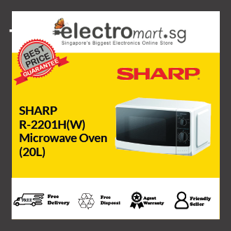 SHARP R-2201H(W) SOLO MICROWAVE OVEN (20L)