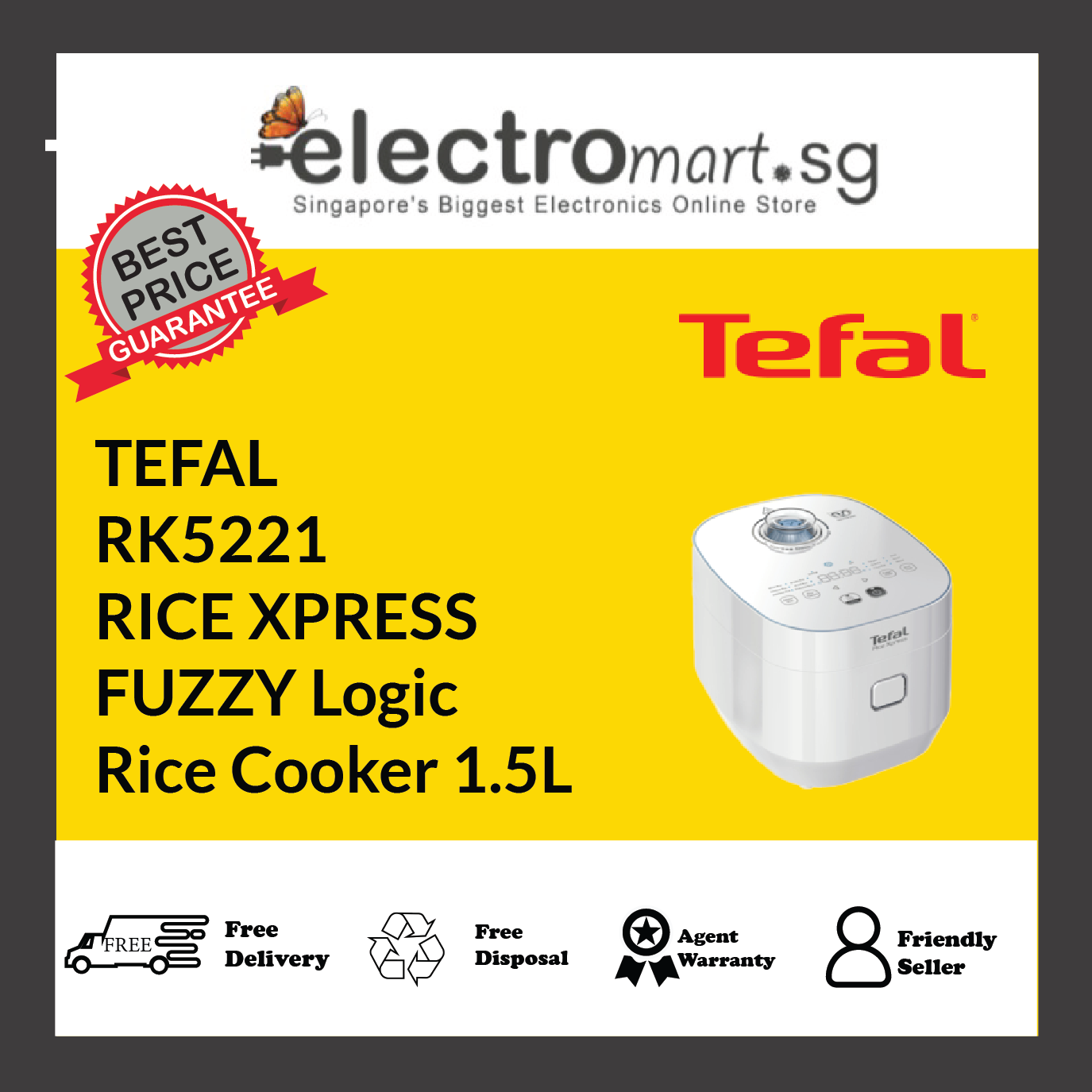 TEFAL RK5221 RICE XPRESS FUZZY Logic Rice Cooker 1.5L