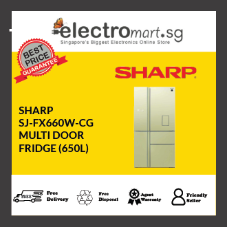 SHARP SJ-FX660W-CG MULTI DOOR FRIDGE (NET 650L)