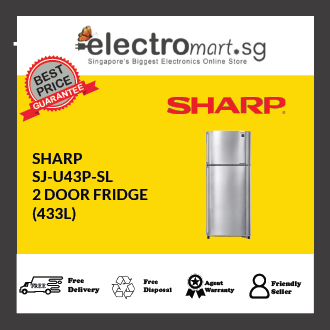 SHARP SJ-U43P-SL 2-DR FRIDGE (433L)
