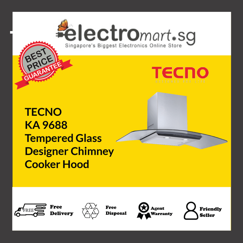 TECNO KA 9688 Tempered Glass  Designer Chimney  Cooker Hood