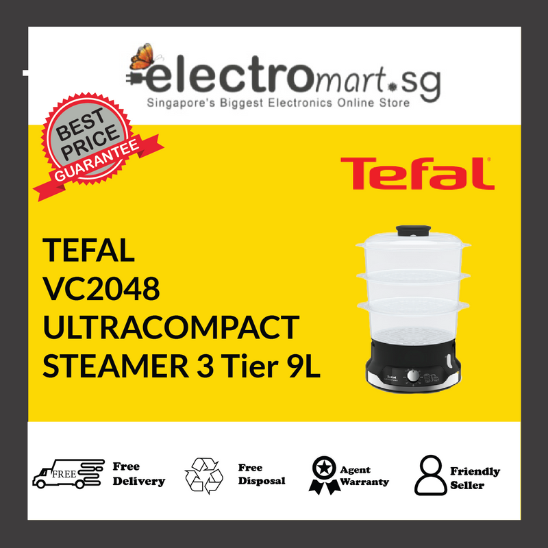 TEFAL VC2048 ULTRACOMPACT  STEAMER 3 Tier 9L