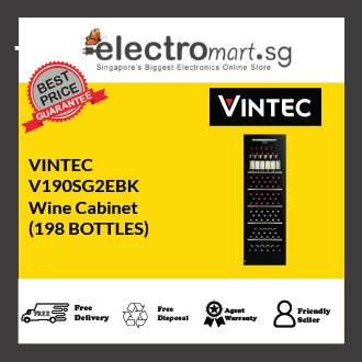 Vintec V190SG2EBK 198 Bottle Single/Multi-Temp Wine Cabinet