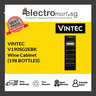 V190SG2EBK 198 Bottle Single/Multi-Temp Wine Cabinet Vintec
