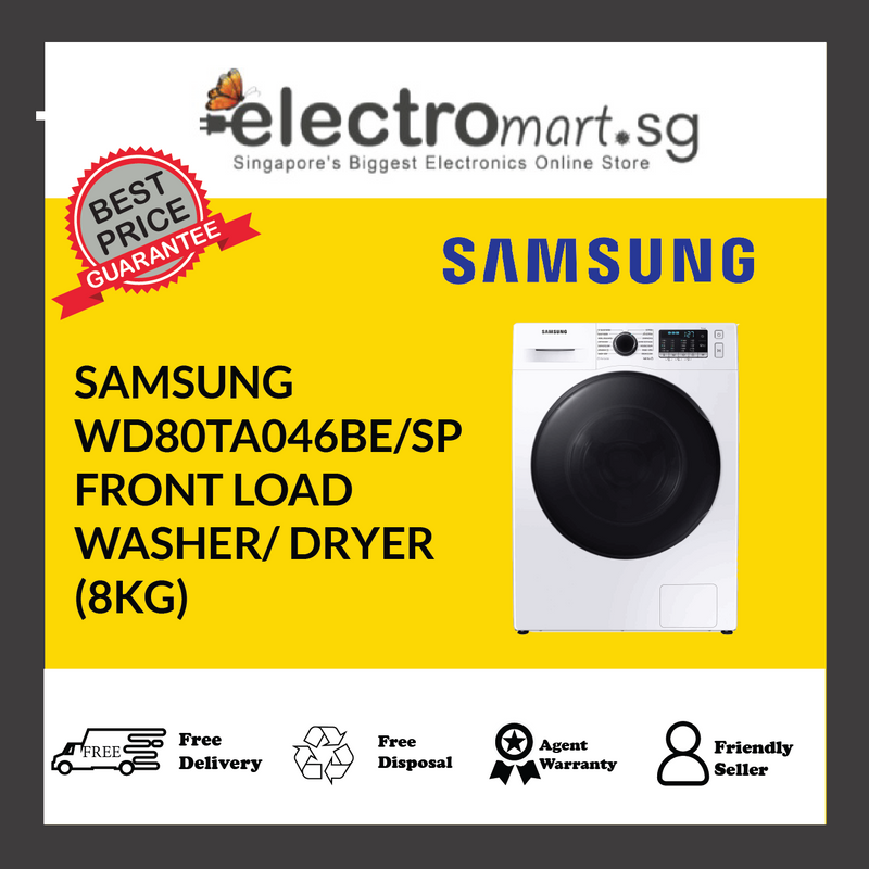 SAMSUNG WD80TA046BE/SP FRONT LOAD WASHER/ DRYER (WASHER 8KG/ DRYER 6KG)